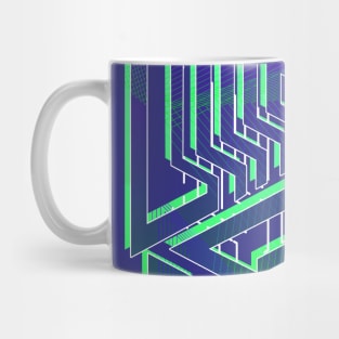 Geometric abstract blue green Mug